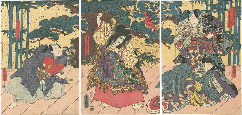 Toyokuni III “Kabuki Play: Otogi-banashi Hakata no Imaori”／