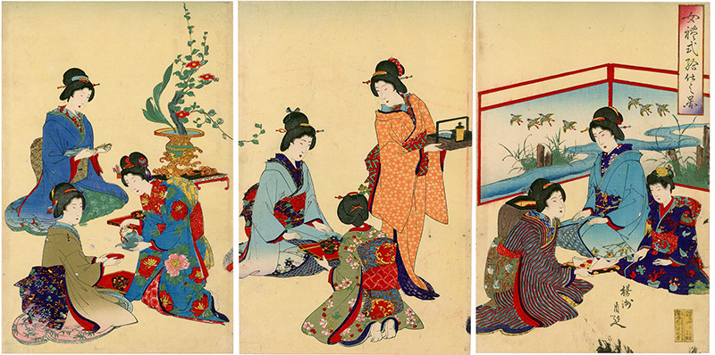 Chikanobu “Manners and Ceremonies for Women: Serving”／