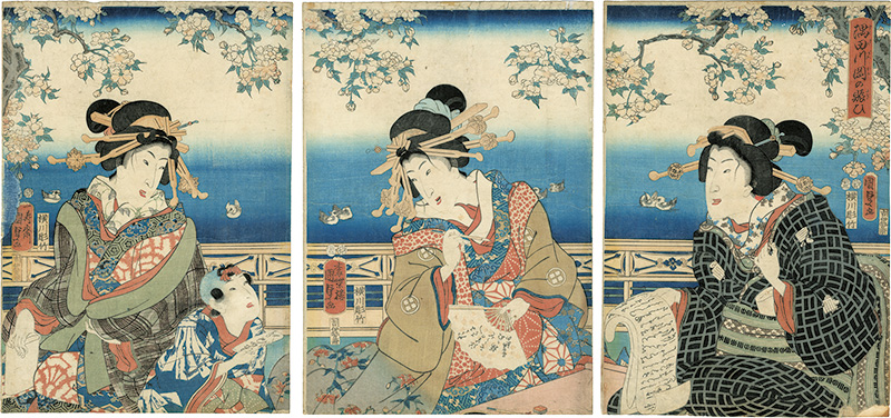 Kunisada II “A Bustling Place by Sumida River”／