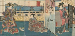Kunisada II/Eight Views of Omi / Yabase Kihan[近江八景之内　矢橋帰帆]