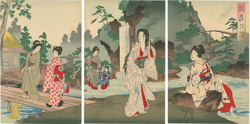 Chikanobu “Waterfalls of a Villa ”／