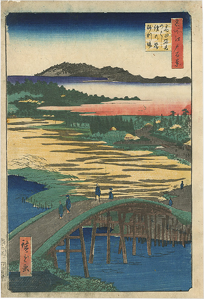 Hiroshige I “100 Famous Views of Edo / Sugatami Bridge, Omokage Bridge and Jariba at Takata”／