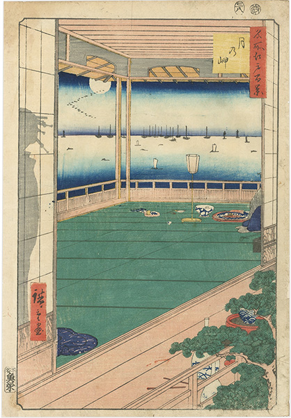 Hiroshige I “100 Famous Views of Edo / Moon Viewing Point”／