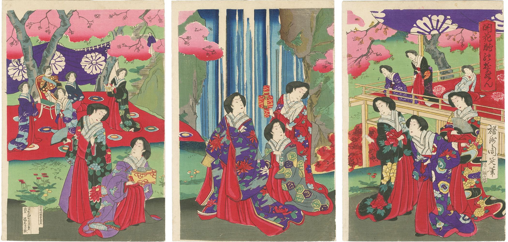 Chikanobu “The Emperor Viewing the Waterfall”／