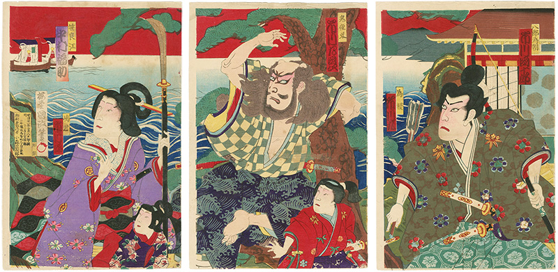 Kunimasa “Kabuki Play: Na mo Oshima Homare no Tsuyoyumi”／