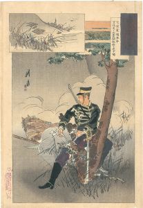 Koto/The Japanese Spirit / Scout Higashibata Rinpei, Though Seriously Wounded, Bravely Routs the Enemy Soldiers[日本魂　斥候東端林平 重傷負けて当奮闘敵兵を走す図]
