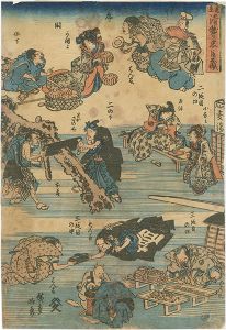 Hiroshige I/Comical Parodies of Forty-Seven Loyal Retainers[見立滑稽忠臣蔵]