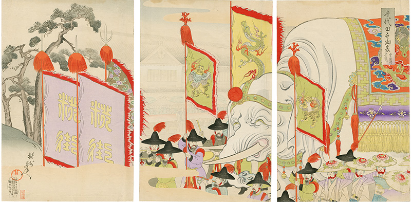 Chikanobu “Chiyoda Outer Palace / Viewing the Sanno Festival”／