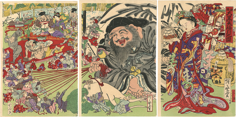 Kyosai “Newly Published: Daikokuten Playing Lottery”／