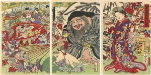 Kyosai/Newly Published: Daikokuten Playing Lottery[新版大黒天福引之図]