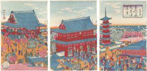 Nobukazu/Famous Place in Tokyo / True Veiw of the Senso-ji Temple, Asakusa [東京名所　金龍山浅草寺真景]