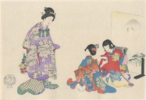 周延｢婦人風俗　綾取り（仮題）｣