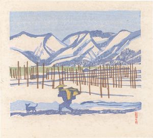 前川千帆｢湖畔の雪（雪の余吾湖）｣