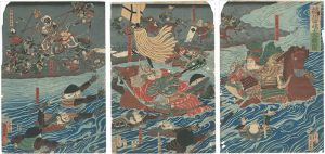 Kuniyoshi/The Great Battle between Takeda and Uesugi at Kawanakajima[武田上杉川中嶋大合戦図]