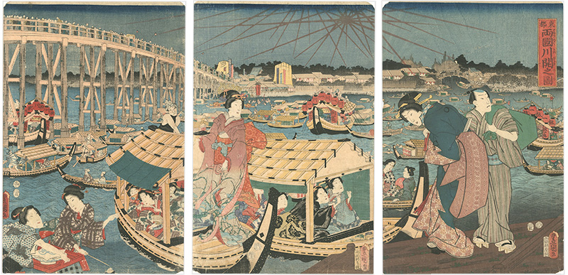 Toyokuni III “River Festival at Ryogoku, the Eastern Capital”／