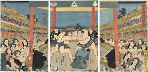 Kunisada II/Performance of Sumo Fund-raising Tournament[勧進大相撲取組之図]