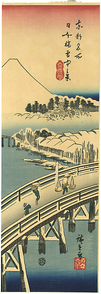 Hiroshige I “Famous Places of the Eastern Capital / View of the Nihonbashi Bridge in Snow【Reproduction】”／