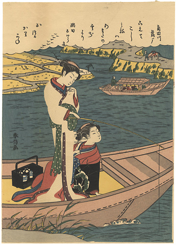 Harunobu “Eight Fashionable Views of Edo / Wild Geese Flying Down the Sumida River【Reproduction】”／