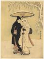 <strong>Harunobu</strong><br>Lovers Sharing an Umbrella in ......