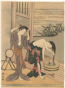 Harunobu/Women Washing Their Hair (tentative title)【Reproduction】[髪を洗う女（仮題）【復刻版】]