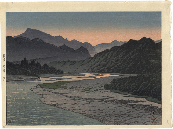 Kawase Hasui “Evening at Minano, Chichibu”／