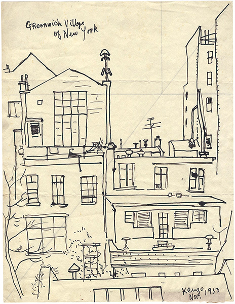 Okada Kenzo “Original sketch : Greenwich Village of New York”／