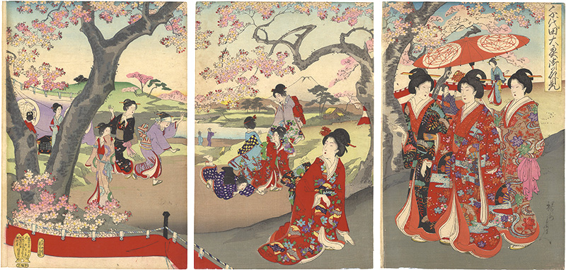 Chikanobu “Chiyoda Inner Palace / Cherry-blossom Viewing ”／