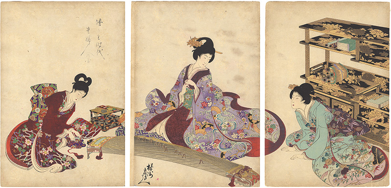 Chikanobu “Noble Ladies in the Tokugawa Era: Playing Music”／