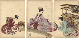 Chikanobu/Noble Ladies in the Tokugawa Era: Playing Music[徳川時代貴婦人の図　琴]