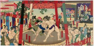 Toyonobu/The 36 Sumo Matches in the Presence of the Regent Hideyoshi[関白秀吉公 於御前三十六番角觝之図]