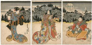 Kunisada I/Gain Fame as Feudal Warlord from the series The Life of Yoshitsune[義経一代記之内　鬼一法眼の娘皆鶴姫より六韜三略の巻を授り兵道に達して其名を後世に挙る]