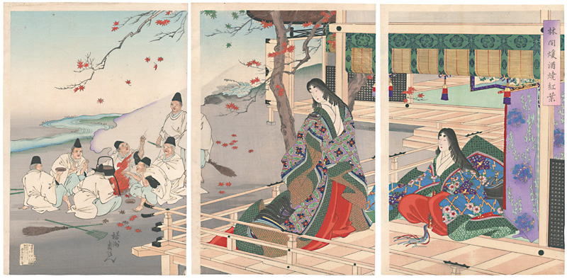 周延｢林間煖酒焼紅葉｣／