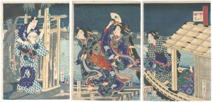 Kunichika/8 Views of Edo /  Clearing Weather at Ryogoku[江戸八景之内　両ごくの晴嵐]