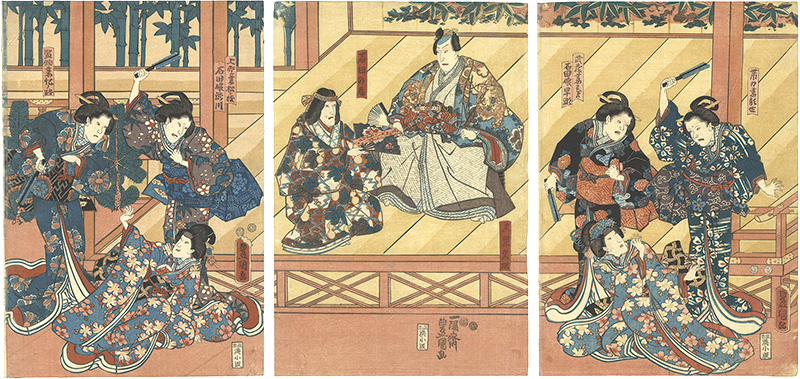 Toyokuni III “Kabuki Play: Hama no Masago Tsukinu Gohiiki”／