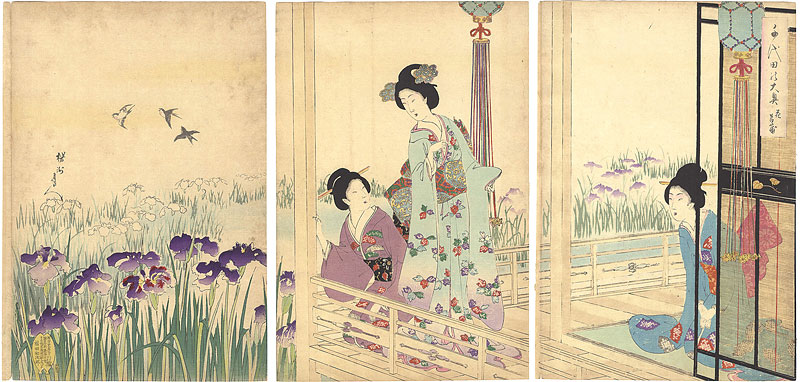 Chikanobu “Chiyoda Inner Palace / Spring Iris	”／