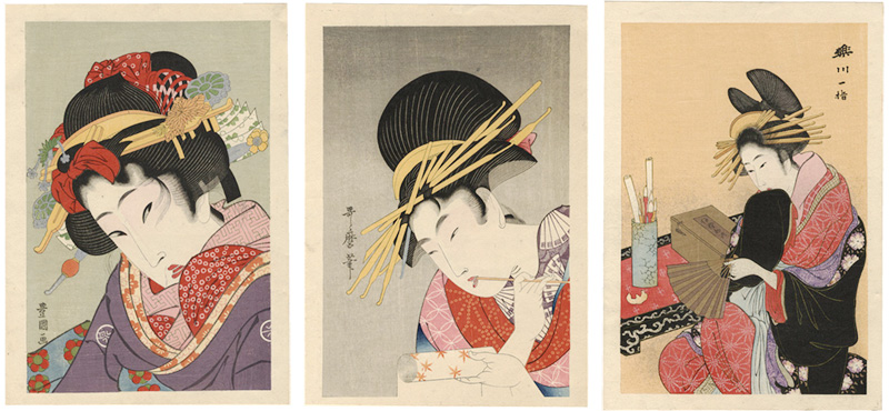 Utamaro, Eiri, Toyokuni III “The Beauties【Reproduction】”／