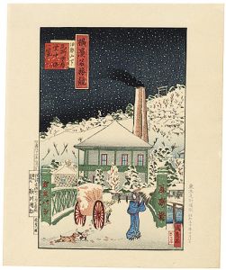 Kunimatsu/Comparisons of Famous Sight in Yokohama / Gas Supplier at Ise Yamashita in snow【Reproduction】[横浜名勝競　伊勢山下瓦斯本局雪中の一覧【復刻版】]