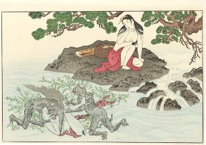 Utamaro/Kappa and Female Diver【Reproduction】[河童と海女【復刻版】]