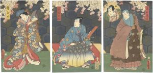 Toyokuni III/Kabuki Play: Edo-zakura Kiyomizu Seigen[江戸桜清水清玄]