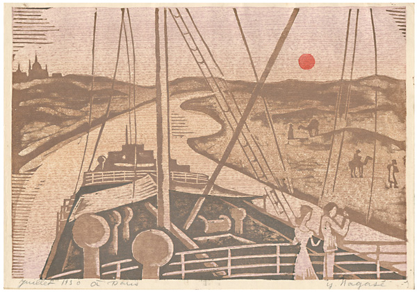 Nagase Yoshiro “The Travel in the Orient (5) Sunset in Suez Canal”／