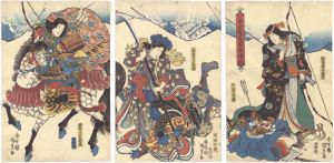 Kunisada I/Atsumori's Debut at the Battle of Ichinotani[一ノ谷合戦敦盛初陣ノ図]