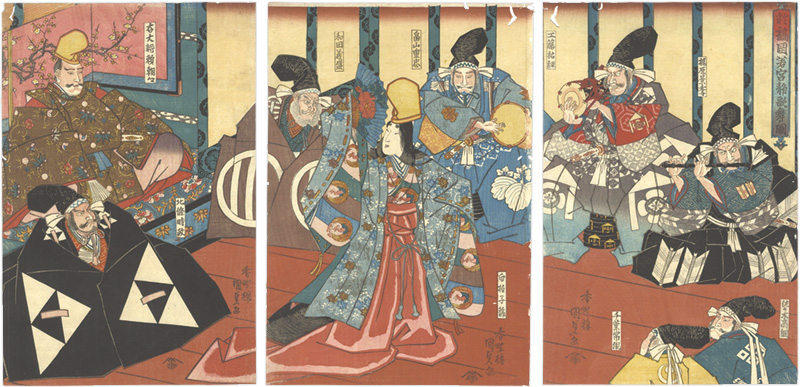 Kunisada I “Shizuka Sings and Dances at Tsurugaoka Hachimangu Shrine”／