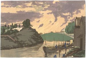Kiyochika/Evening Scene at Kandagawa[神田川夕景]