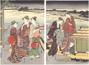 Shuncho/Pleasure Boat on a Summer Evening【Reproduction】[黄昏の涼み舟【復刻版】   ]