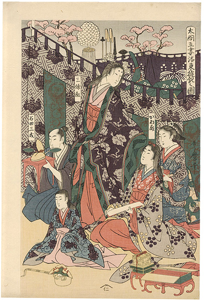 Utamaro “A View of the Pleasures of the Taiko and His Five Wives at Rakuto【Reproduction】”／