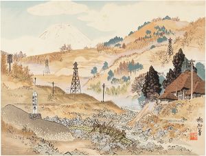 定方塊石｢酒匂川と富士｣