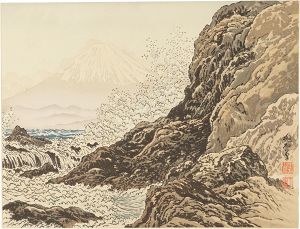 定方塊石｢江の島稚児ヶ淵と富士｣
