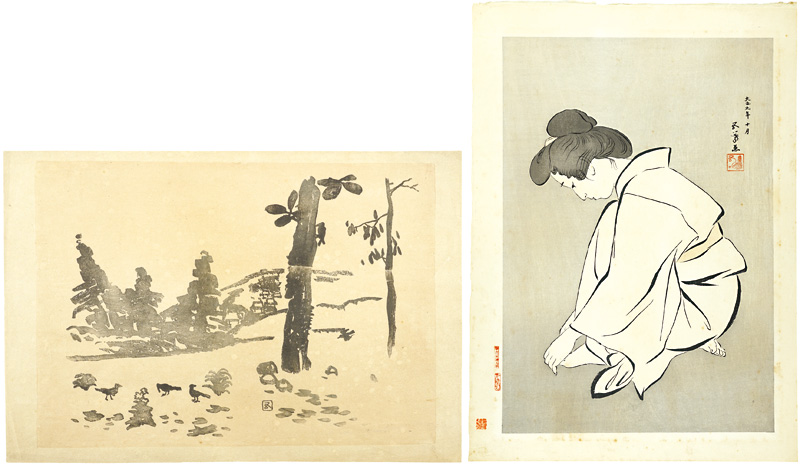 Hashiguchi Goyo “Woman Cutting Her Toenails and Others”／