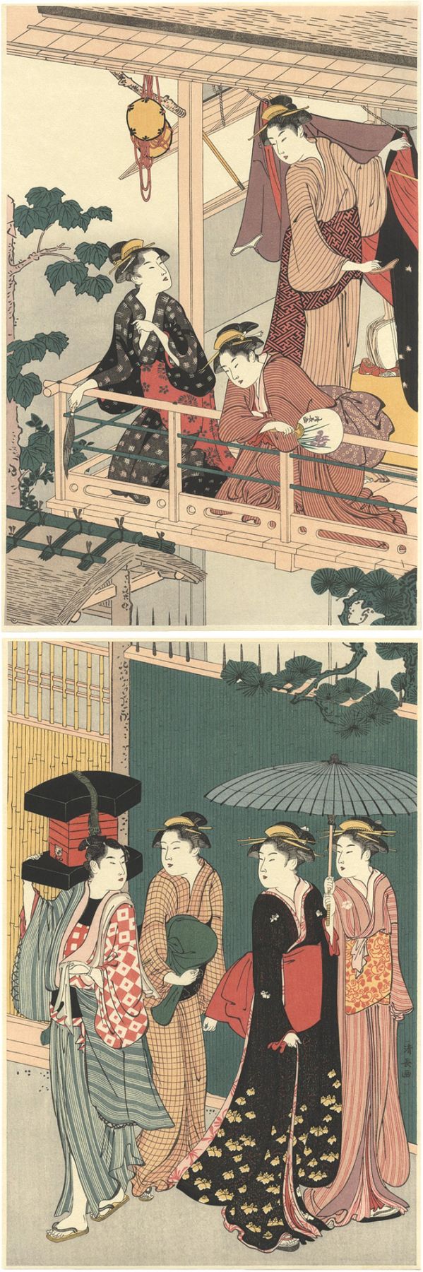 Kiyonaga “Seller of Fan-Papers【Reproduction】 ”／