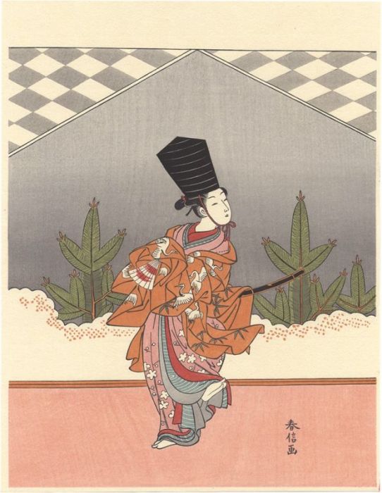 Harunobu “Imitating the Sanbaso Dance【Reproduction】”／